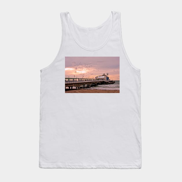 Bournemouth Pier And Beach Dorset England Tank Top by AndyEvansPhotos